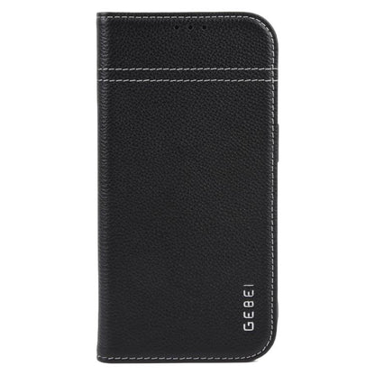 For iPhone 17 GEBEI Top-grain Horizontal Flip Leather Phone Case(Black) by GEBEI