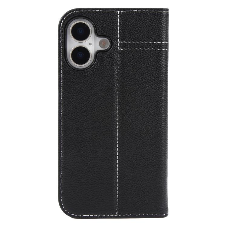 For iPhone 17 GEBEI Top-grain Horizontal Flip Leather Phone Case(Black) by GEBEI
