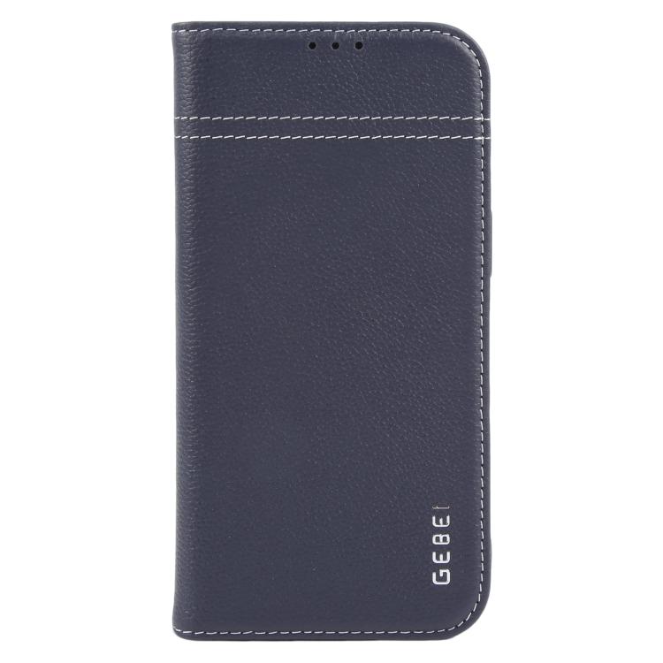 For iPhone Air GEBEI Top-grain Horizontal Flip Leather Phone Case(Blue) by GEBEI