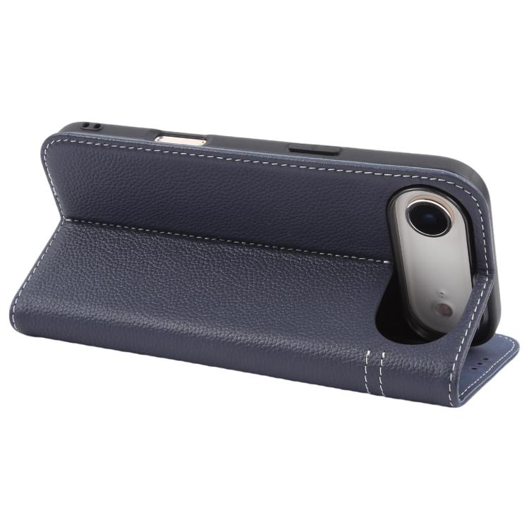 For iPhone Air GEBEI Top-grain Horizontal Flip Leather Phone Case(Blue) by GEBEI