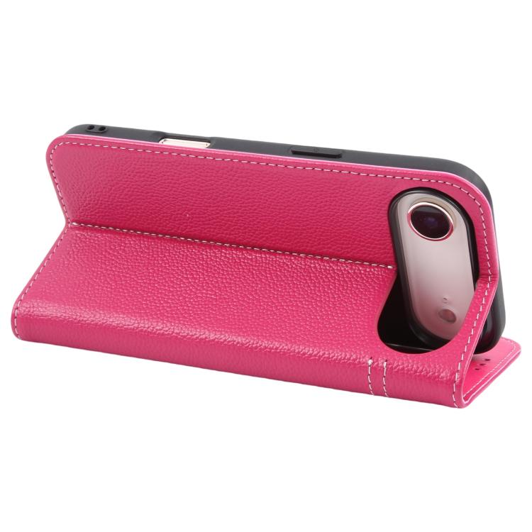For iPhone Air GEBEI Top-grain Horizontal Flip Leather Phone Case(Rose Red) by GEBEI