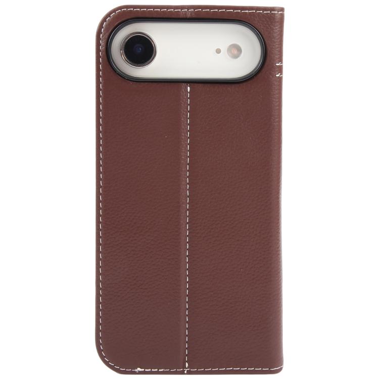 For iPhone Air GEBEI Top-grain Horizontal Flip Leather Phone Case(Brown) by GEBEI