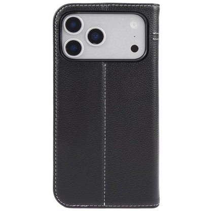 For iPhone 17 Pro GEBEI Top-grain Horizontal Flip Leather Phone Case(Black) by GEBEI