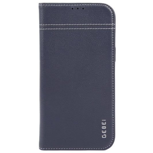 For iPhone 17 Pro GEBEI Top-grain Horizontal Flip Leather Phone Case(Blue) by GEBEI