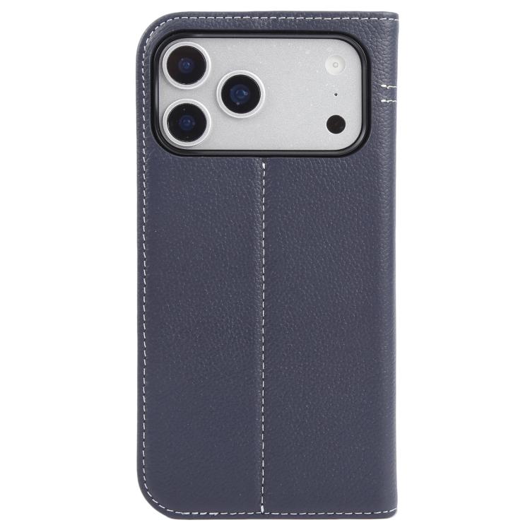 For iPhone 17 Pro GEBEI Top-grain Horizontal Flip Leather Phone Case(Blue) by GEBEI