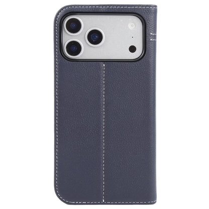 For iPhone 17 Pro GEBEI Top-grain Horizontal Flip Leather Phone Case(Blue) by GEBEI