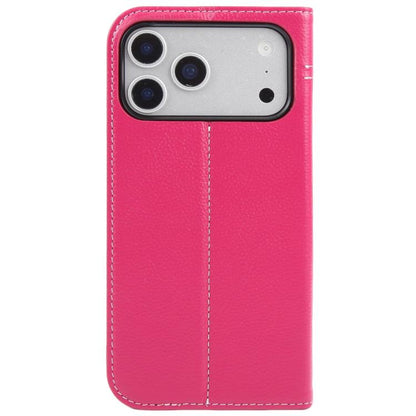 For iPhone 17 Pro GEBEI Top-grain Horizontal Flip Leather Phone Case(Rose Red) by GEBEI