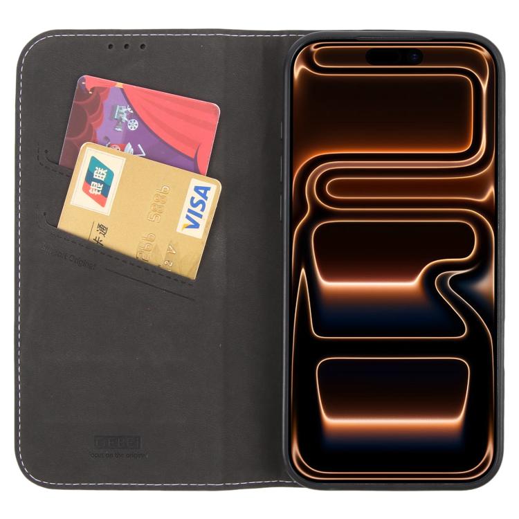 For iPhone 17 Pro Max GEBEI Top-grain Horizontal Flip Leather Phone Case(Black) by GEBEI