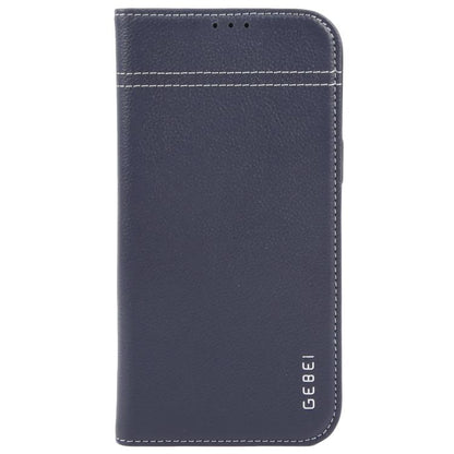 For iPhone 17 Pro Max GEBEI Top-grain Horizontal Flip Leather Phone Case(Blue) by GEBEI