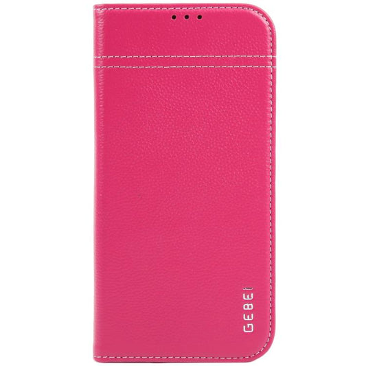 For iPhone 17 Pro Max GEBEI Top-grain Horizontal Flip Leather Phone Case(Rose Red) by GEBEI