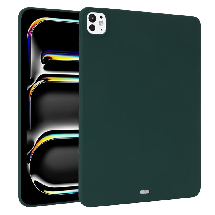 For iPad Pro 13 2025 / 2024 Oil Spray Skin-friendly TPU Tablet Case(Deep Green) by bashfashion