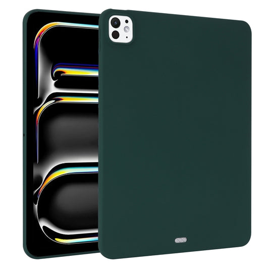For iPad Pro 13 2025 / 2024 Oil Spray Skin-friendly TPU Tablet Case(Deep Green) by bashfashion