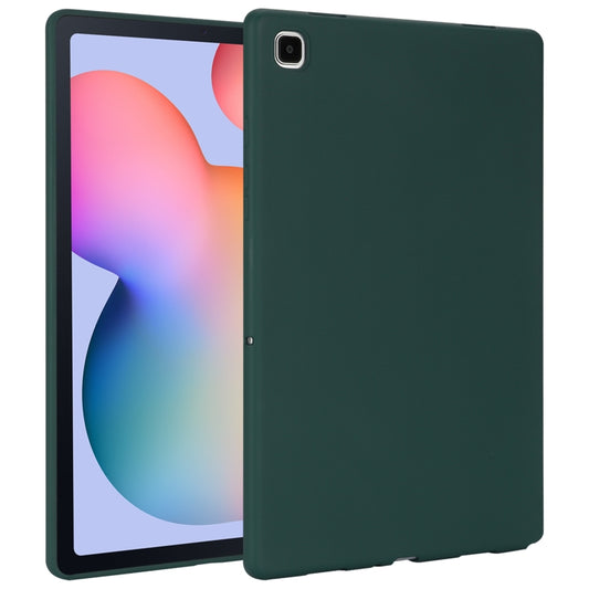 For Samsung Galaxy Tab S6 Lite P610 Oil Spray Skin-friendly TPU Tablet Case(Deep Green) by bashfashion
