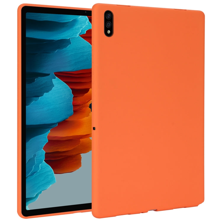 For Samsung Galaxy Tab S7 / S8 Oil Spray Skin-friendly TPU Tablet Case(Orange) by bashfashion