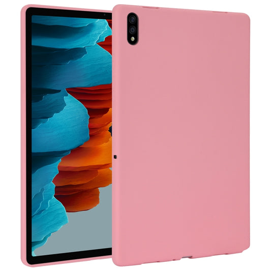 For Samsung Galaxy Tab S7 / S8 Oil Spray Skin-friendly TPU Tablet Case(Pink) by bashfashion