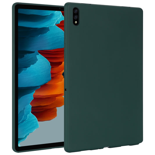 For Samsung Galaxy Tab S7 / S8 Oil Spray Skin-friendly TPU Tablet Case(Deep Green) by bashfashion