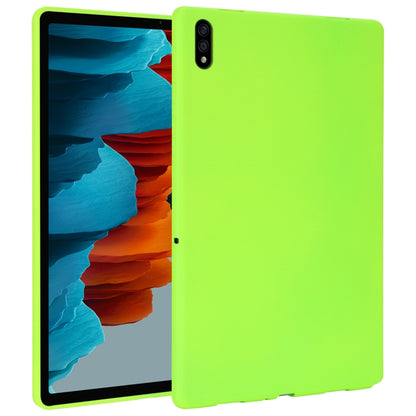 For Samsung Galaxy Tab S7 / S8 Oil Spray Skin-friendly TPU Tablet Case(Fluorescent Green) by bashfashion