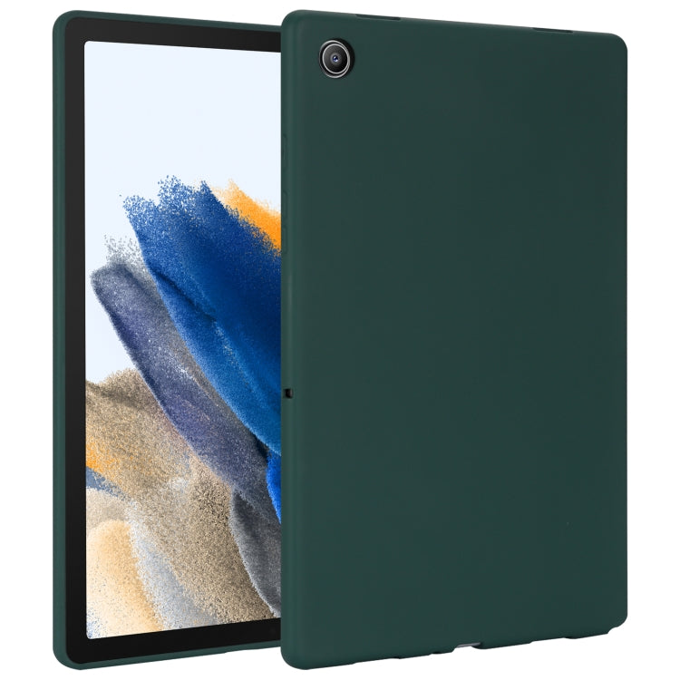 For Samsung Galaxy Tab A8 X200 Oil Spray Skin-friendly TPU Tablet Case(Deep Green) by bashfashion