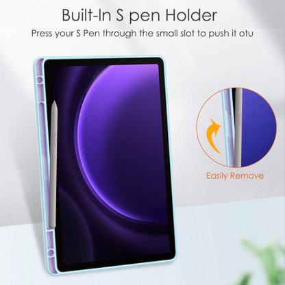 For Samsung Galaxy Tab S9 FE / S10 FE Acrylic 3-folding Smart Leather Tablet Case with Pen Slot(Sky Blue) by bashfashion