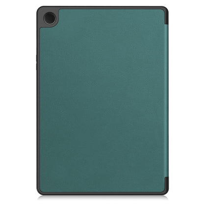 For Samsung Galaxy Tab A9+ Custer 3-folding Holder TPU Smart Leather Tablet Case(Dark Green) by bashfashion