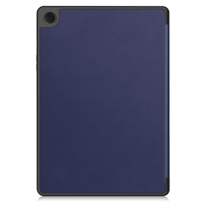 For Samsung Galaxy Tab A9+ Custer 3-folding Holder TPU Smart Leather Tablet Case(Dark Blue) by bashfashion