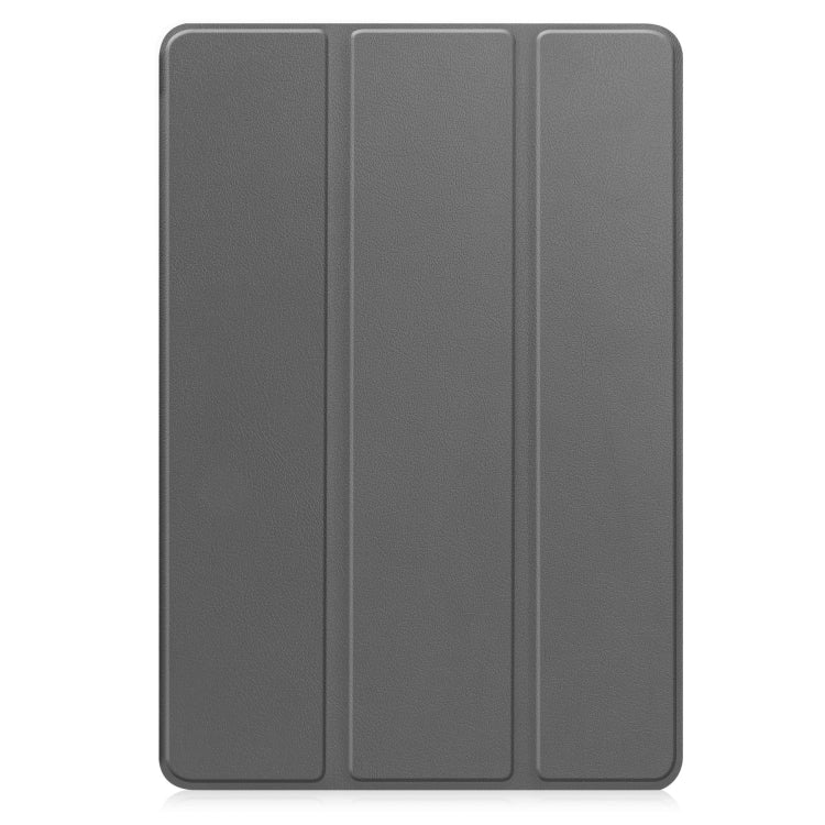 For Samsung Galaxy Tab A9+ Custer 3-folding Holder TPU Smart Leather Tablet Case(Grey) by bashfashion