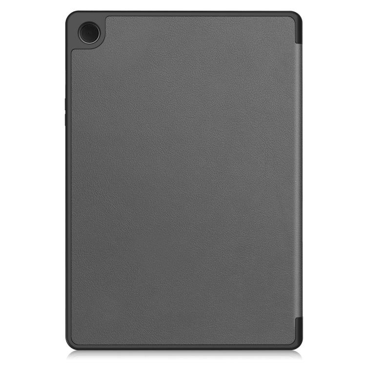 For Samsung Galaxy Tab A9+ Custer 3-folding Holder TPU Smart Leather Tablet Case(Grey) by bashfashion