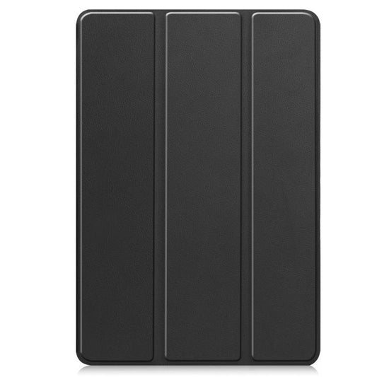 For Samsung Galaxy Tab S10 FE+ Custer 3-folding Holder TPU Smart Leather Tablet Case(Black) by bashfashion