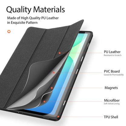 For Samsung Galaxy Tab S10 FE+ DUX DUCIS Domo Series Magnetic Flip Leather Tablet Case(Black) by DUX DUCIS