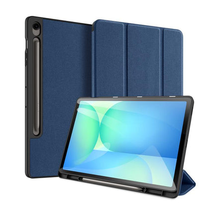For Samsung Galaxy Tab S10 FE+ DUX DUCIS Domo Series Magnetic Flip Leather Tablet Case(Blue) by DUX DUCIS