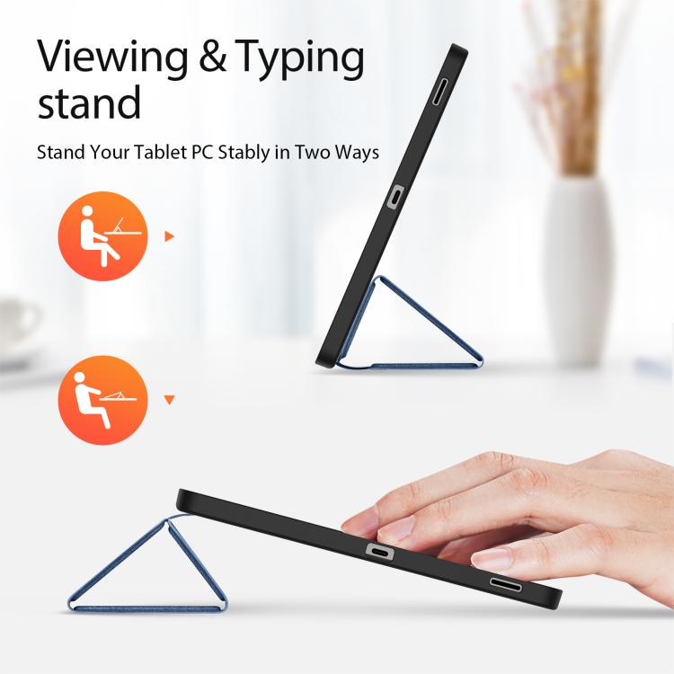 For Samsung Galaxy Tab S10 FE+ DUX DUCIS Domo Series Magnetic Flip Leather Tablet Case(Blue) by DUX DUCIS