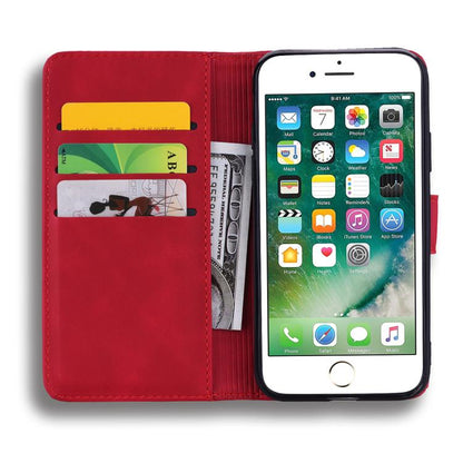 For iPhone 16e Mandala Embossed Dual-Fold Calf Leather Phone Case(Red) by bashfashion