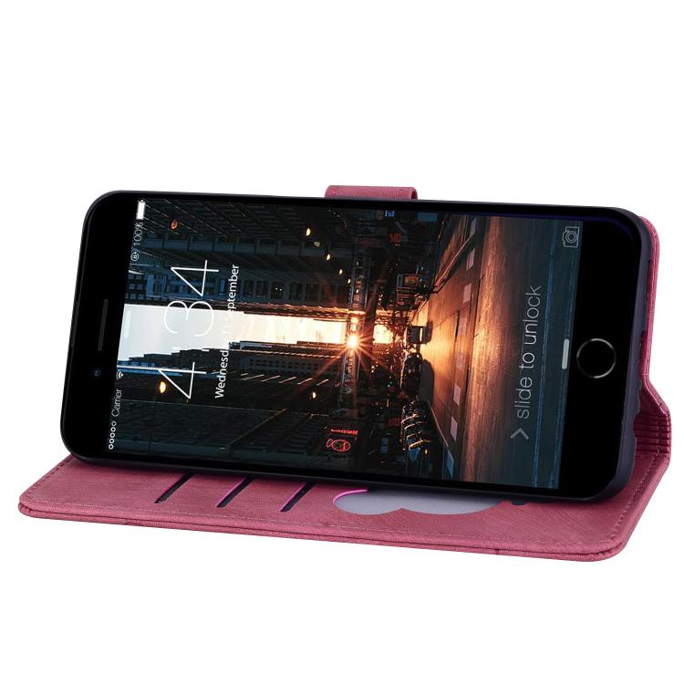 For iPhone 16e Cartoon Sakura Cat Embossed Leather Phone Case(Wine Red) by bashfashion