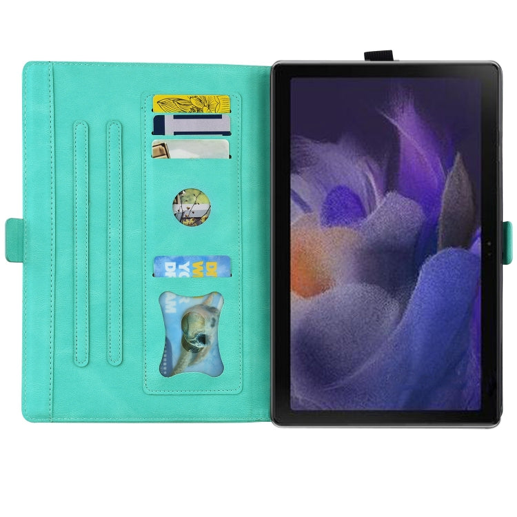 For Samsung Galaxy Tab A9+ / A11+ Love Butterfly Embossed Leather Tablet Case(Mint Green) by bashfashion