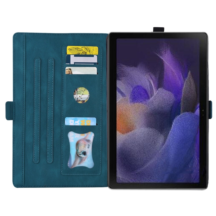 For Samsung Galaxy Tab A9+ / A11+ Love Butterfly Embossed Leather Tablet Case(Blue) by bashfashion