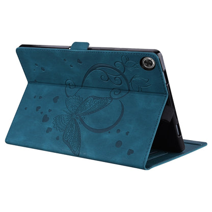 For Samsung Galaxy Tab A9+ / A11+ Love Butterfly Embossed Leather Tablet Case(Blue) by bashfashion