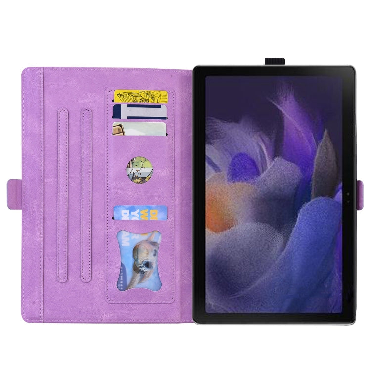 For Samsung Galaxy Tab A9+ / A11+ Love Butterfly Embossed Leather Tablet Case(Purple) by bashfashion