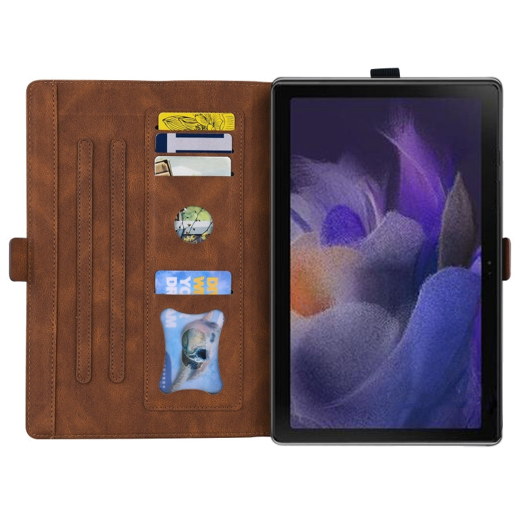 For Samsung Galaxy Tab A9+ / A11+ Love Butterfly Embossed Leather Tablet Case(Brown) by bashfashion