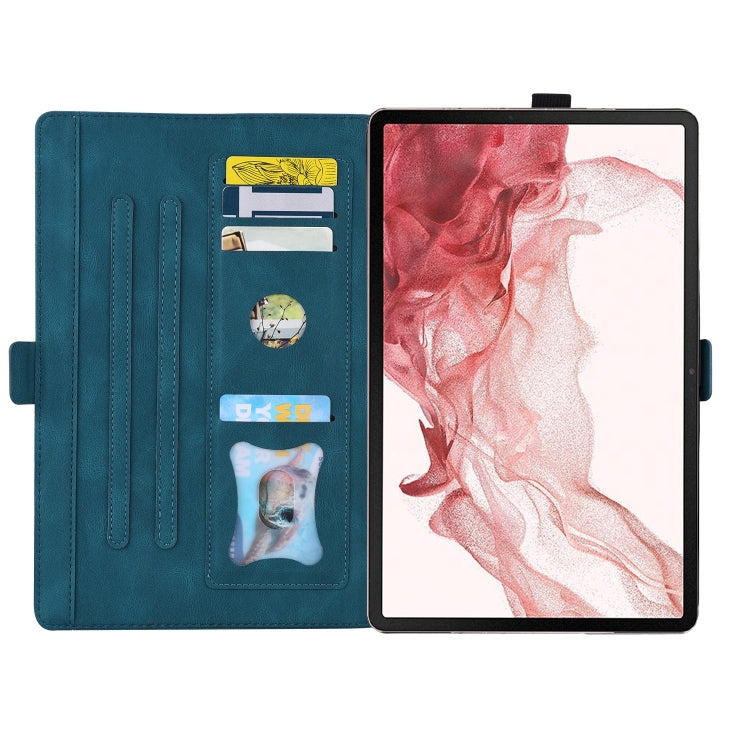 For Samsung Galaxy Tab S9 FE+ Love Butterfly Embossed Leather Tablet Case(Blue) by bashfashion