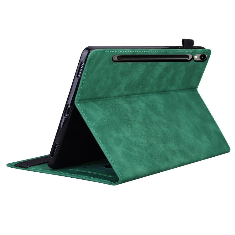For Samsung Galaxy Tab S9 FE Splicing Shockproof Leather Tablet Case(Green) by bashfashion