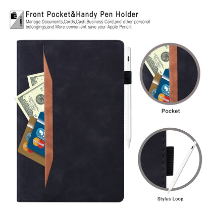 For Samsung Galaxy Tab S9 FE Splicing Shockproof Leather Tablet Case(Black) by bashfashion