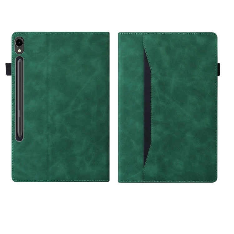 For Samsung Galaxy Tab S9 FE+ Splicing Shockproof Leather Tablet Case(Green) by bashfashion
