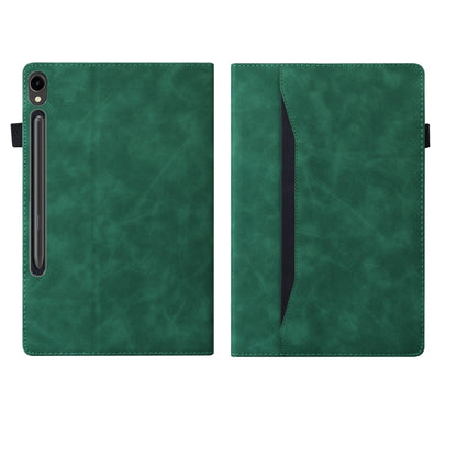 For Samsung Galaxy Tab S9 FE+ Splicing Shockproof Leather Tablet Case(Green) by bashfashion