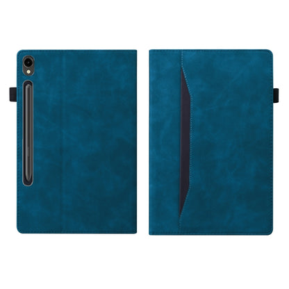 For Samsung Galaxy Tab S9 FE+ Splicing Shockproof Leather Tablet Case(Blue) by bashfashion
