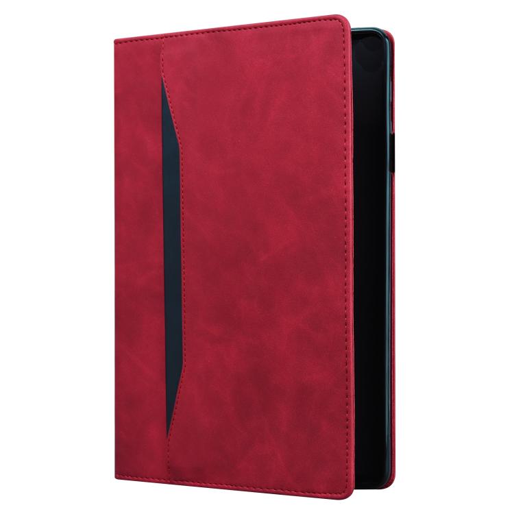 For Samsung Galaxy Tab S10 FE+ Splicing Shockproof Leather Tablet Case(Red) by bashfashion