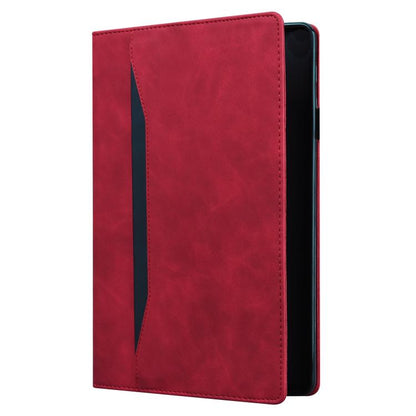 For Samsung Galaxy Tab S10 FE+ Splicing Shockproof Leather Tablet Case(Red) by bashfashion
