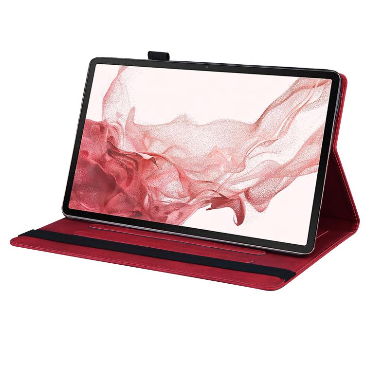 For Samsung Galaxy Tab S10 FE+ Splicing Shockproof Leather Tablet Case(Red) by bashfashion