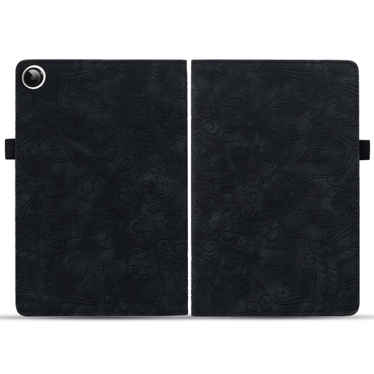 For Samsung Galaxy Tab A11+ / A9+ Calf Texture Embossed Leather Tablet Case(Black) by bashfashion