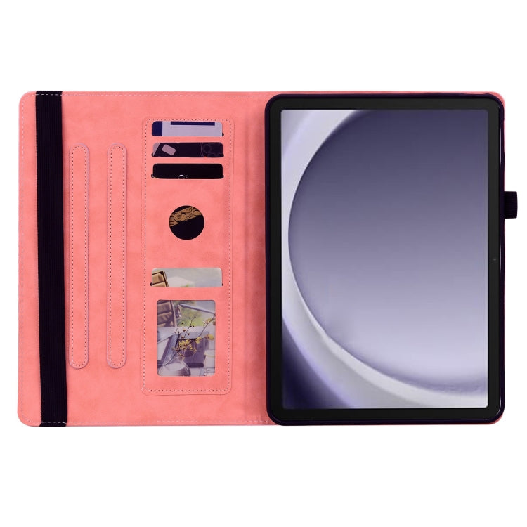 For Samsung Galaxy Tab A11 / A9 Calf Texture Embossed Leather Tablet Case(Pink) by bashfashion
