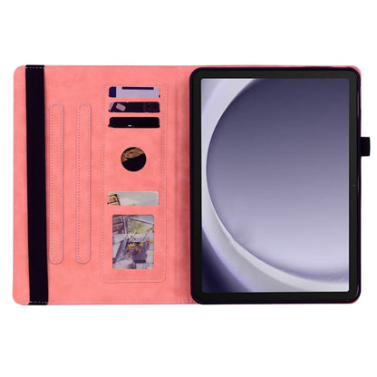 For Samsung Galaxy Tab A11 / A9 Calf Texture Embossed Leather Tablet Case(Pink) by bashfashion